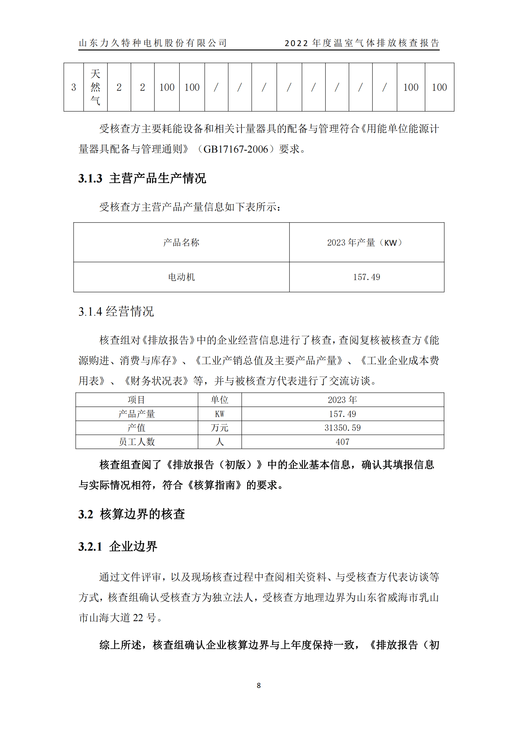 力久電機溫室氣體排放核查報告